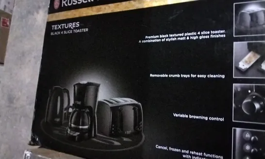 BOXED 4-SLICE TEXTURES TOASTER BLACK