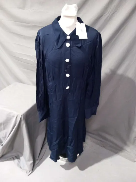 LK BENNET DR MIRA NAVY DRESS SIZE 18