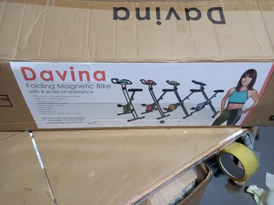 DAVINA FITNESS FOLDING MAGNETIC EXERCISE BIKE - CORAL