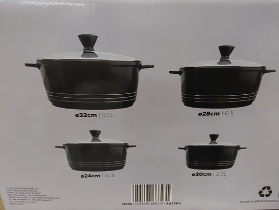 BOXED LARIA 4 PIECE NON STICK ALUMINIUM COOKWARE SET (1 BOX)