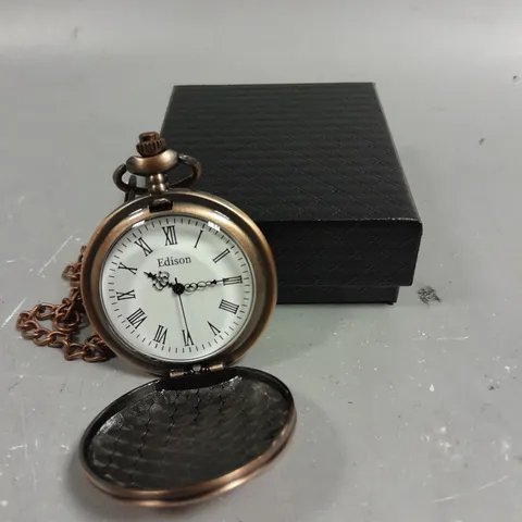 MENS EDISON POCKET WATCH WITH CHAIN 