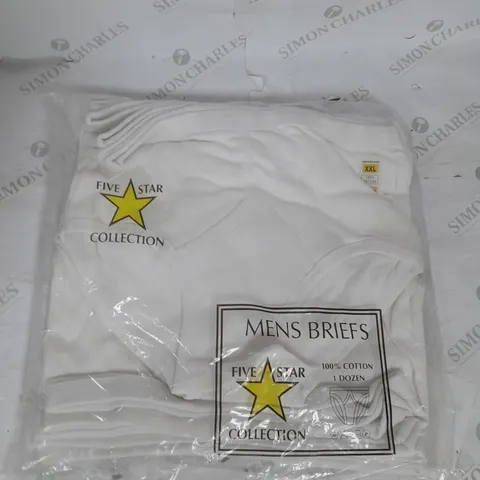 FIVE STAR COLLECTION PACK OF 12 MEN'S COTTON BREIFS IN WITE SIZE XXL