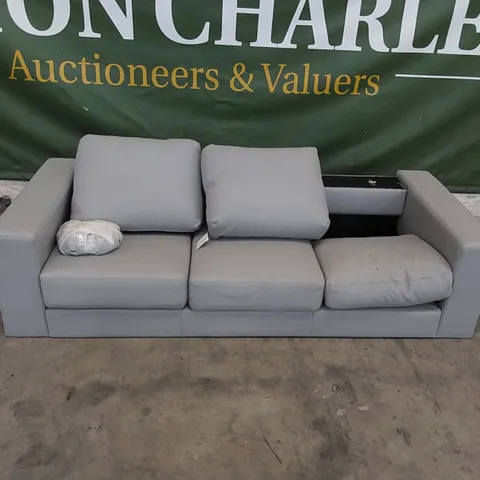 DESIGNER FAUX LEATHER UPHOLSTERED 3 SEATER SOFA 