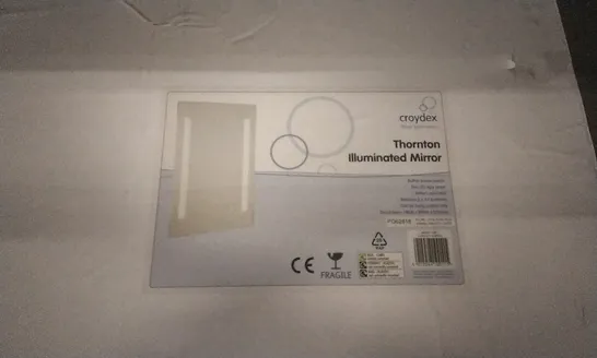 BOXED THORNTON ILLUMINATED MIRROR , H600 X W400 X D30MM , DAMAGED 