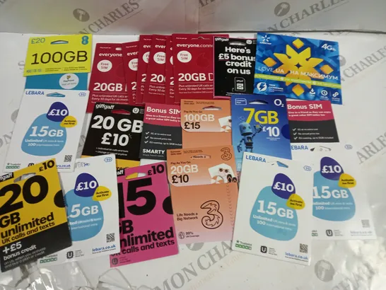 LARGE QUANTITY OF ASSORTED SIM CARDS