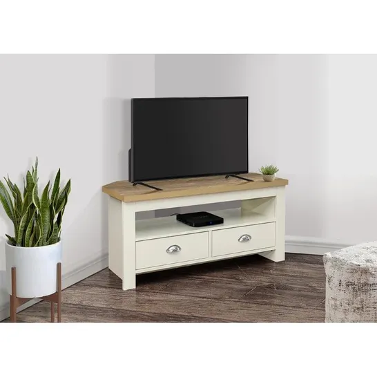 BOXED NAPANOCH TV STAND FOR TVS UP TO 42" - CREAM/OAK EFFECT (1 BOX)