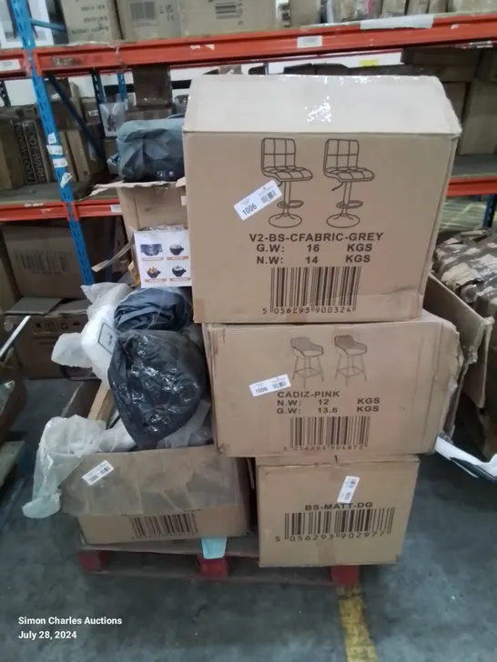 PALLET CONTAINING VARIOUS FURNITURE PARTS AND INCOMPLETE CHAIR SETS ETC.