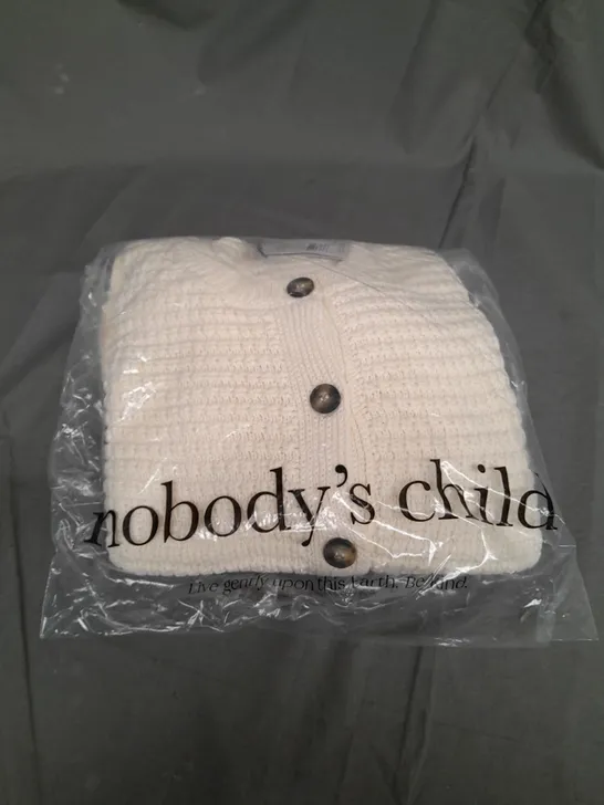 SEALED NOBODYS CHILD CREAM CREW NECK POCKET CARDIGAN - UK LARGE