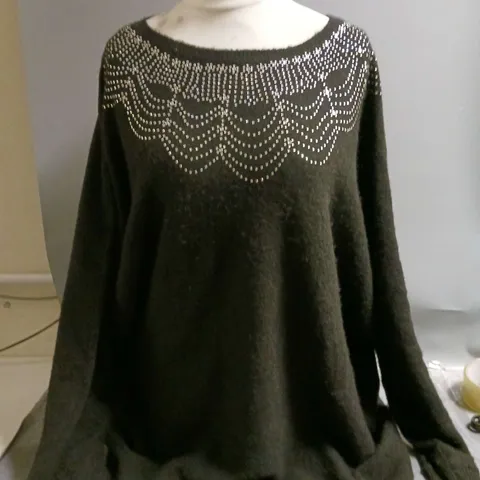 MONSOON LADIES JUMPER BLACK WITH GLITTER DETAIL SIZE XL