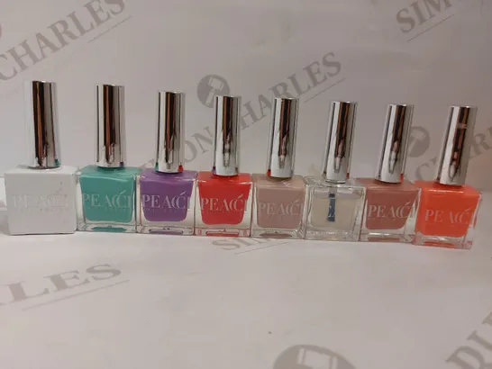 BOX OF APPROX 20 PEACH NAIL POLISH IN ASSORTED COLOURS