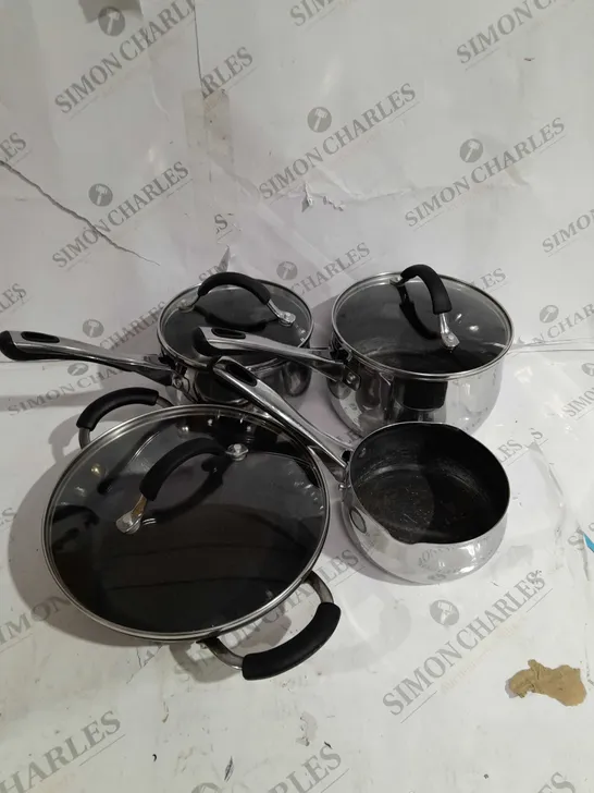 BOXED 4 PEICE PAN SET IN BLACK