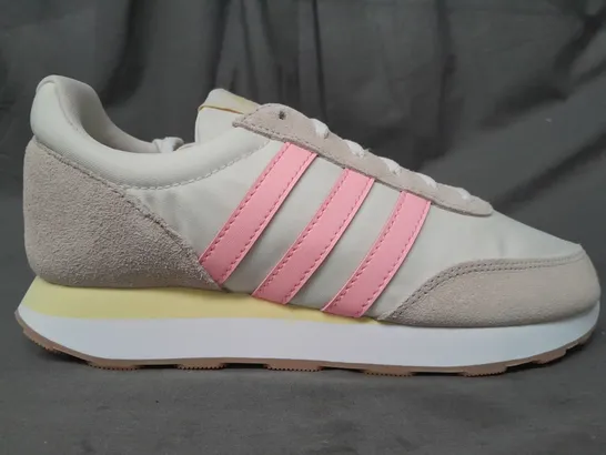 BOXED PAIR OF ADIDAS RUN 60S 3.0 SHOES IN BEIGE/PINK UK SIZE 7