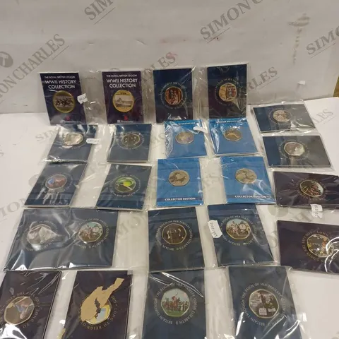 12 X PACKS TO CONTAIN AN ASSORTMENT OF COMMEMORATIVE COINS - APPROX 2-4 COINS PER PACK 