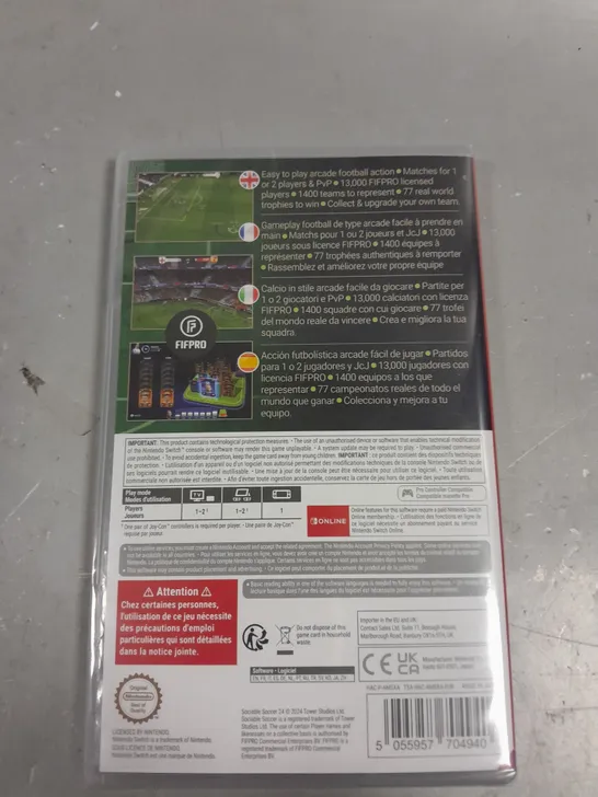 SEALED SOCIABLE SOCCER 24 FOR NINTENDO SWITCH 