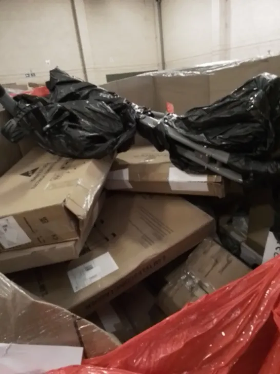 PALLET OF APPROXIMATELY ASSORTED HOUSEHOLD ITEMS TO INCLUDE PICTURE FRAMES CONVECTOR HEATERS AND EXERCISE BIKES 