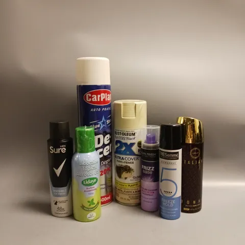 APPROXIMATELY 15 ASSORTED AEROSOLS TO INCLUDE RUST-OLEUM PAINT+PRIMER, LIDAYN SURFACE ANASTHETIC, SURE MEN ETC COLLECTION ONLY