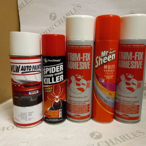 LOT OF APPROXIMATELY 10 ASSORTED AEROSOLS, TO INCLUDE ADHESIVE, CAR PAINT SPRAY, ETC - COLLECTION ONLY