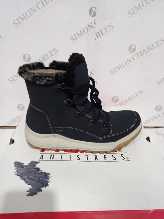 BOXED RIEKER ANTISTRESS NAVY BLUE HIKING BOOT - SIZE 6 1/2