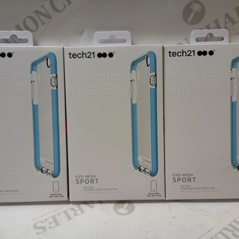 LOT OF APPROX 20 TECH21 EVO MESH SPORT IPHONE 6 PLUS CASES - CLEAR/BLUE 