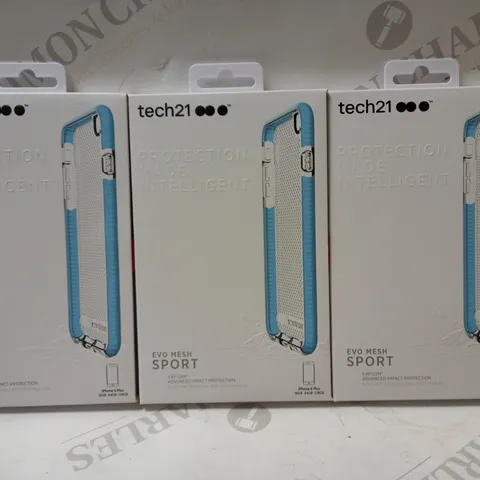 LOT OF APPROX 50 TECH21 EVO MESH SPORT IPHONE 6 PLUS CASES - CLEAR/BLUE 