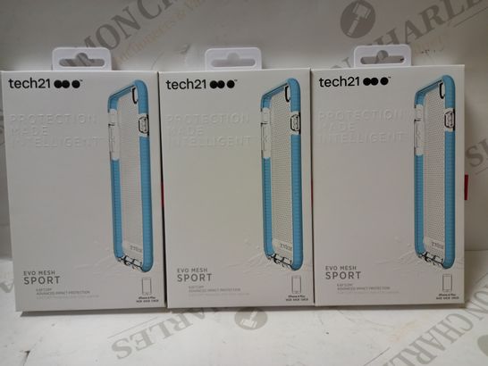 LOT OF APPROX 50 TECH21 EVO MESH SPORT IPHONE 6 PLUS CASES - CLEAR/BLUE 