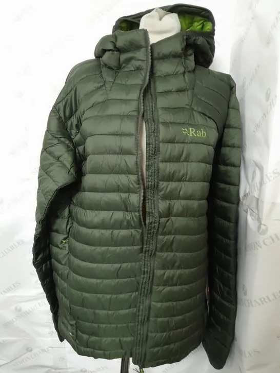 RAB LIGHT PADDED JACKET WITH HOOD IN KHAKI - XL