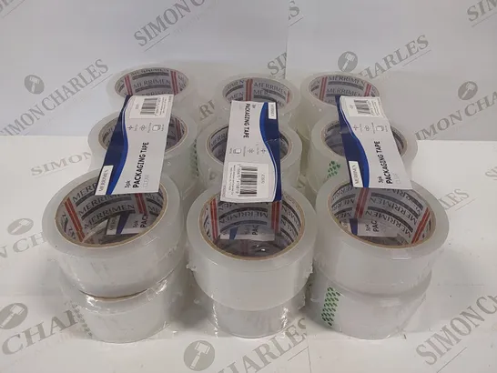 SIX BRAND NEW PACKS OF THREE PACKING TAPE ROLLS 