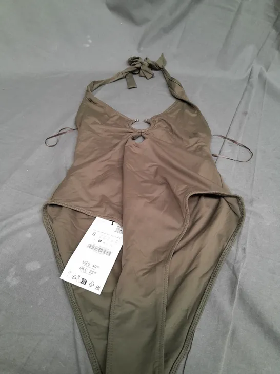 ZARA KHAKI SWIMSUIT - UK SMALL