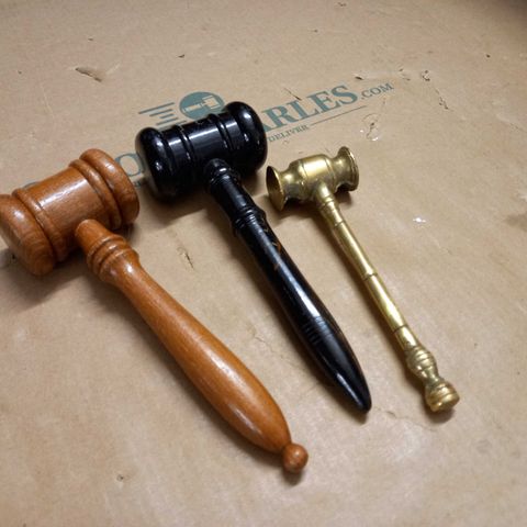 LOT OF 3 AUCTIONEERS HAMMERS