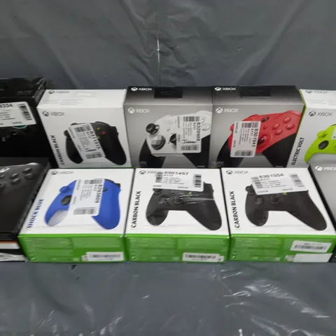 BOX OF APPROXIMATELY 10 ASSORTED  XBOX GAME CONTROLLERS TO INCLUDE SERIES 2 