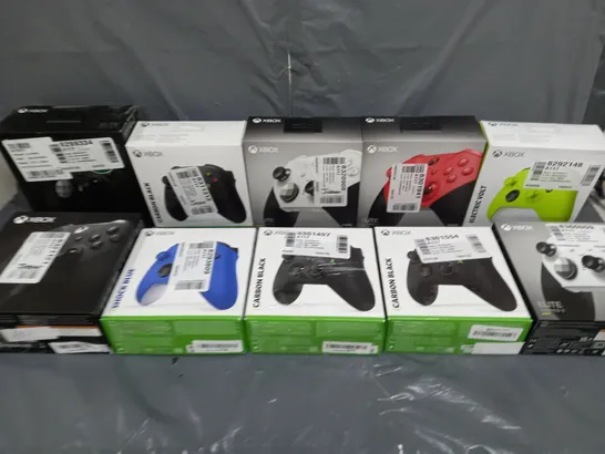 BOX OF APPROXIMATELY 10 ASSORTED  XBOX GAME CONTROLLERS TO INCLUDE SERIES 2 