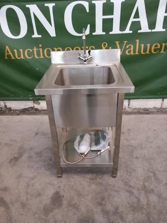 STAINLESS STEEL WASH UNIT WITH MIXER TAP