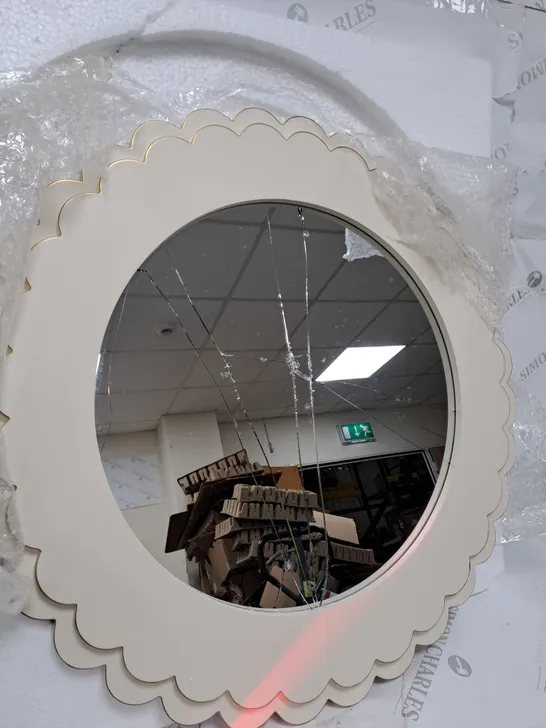 BUNDLEBERRY BY AMANDA HOLDEN SCALLOPED EDGE WALL MIRROR - CREAM