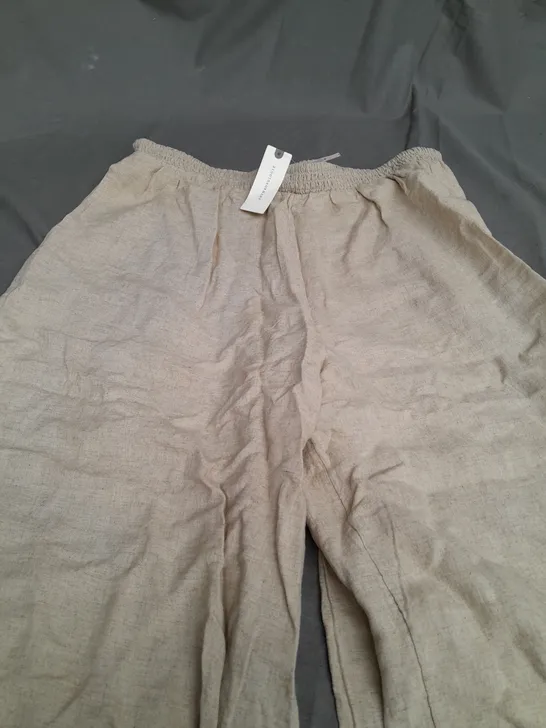 ANTHROPOLGIE BAGGY LIGHT TAN TROUSERS - MEDIUM