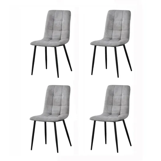 BOXED ALIAUNA LIGHT GREY UPHOLSTERED DINING CHAIRS SET OF 2 (1 BOX)