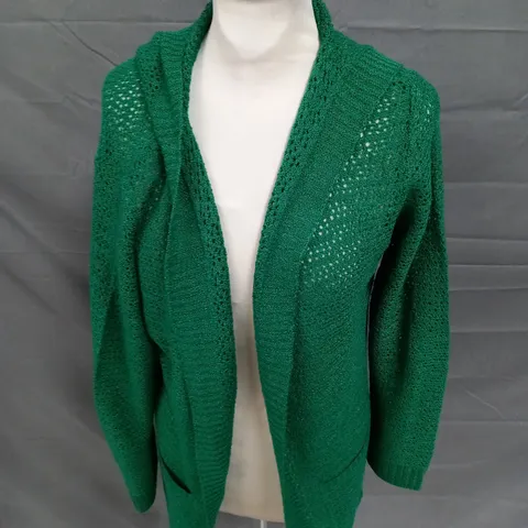 ROMAN HOODED CARDIGAN IN GREEN - 12