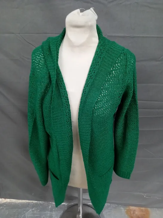 ROMAN HOODED CARDIGAN IN GREEN - 12