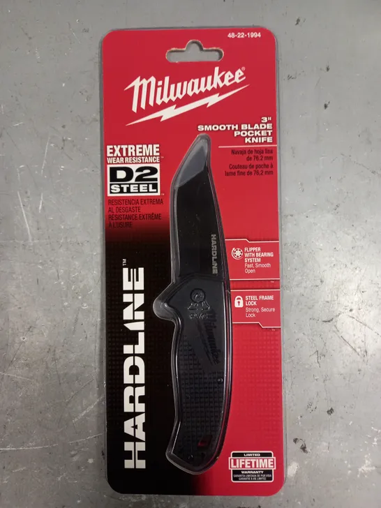 SEALED MILWAUKEE 3" SMOOTH BLADE POCKET KNIFE - COLLECTION ONLY 