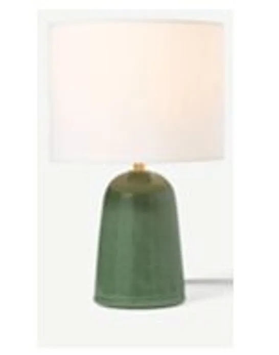 BRAND NEW BOXED MADE NOOBY REACTIVE GREEN CERAMIC TABLE LAMP