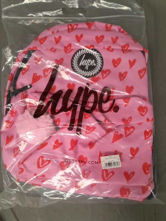 HYPE SCRIBBLE HEART BACKPACK IN PINK