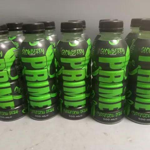 LOT OF 10 PRIME GLOWBERRY 500ML HYDRATION DRINKS