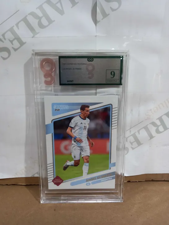 FRAMED AND RATED PANINI FOOTBALL TRADING CARD/STICKER - ANGEL DI MARIA