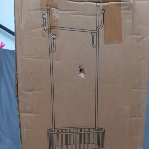 BOXED 2 IN 1 CLOTHE RAIL AND COAT RACK