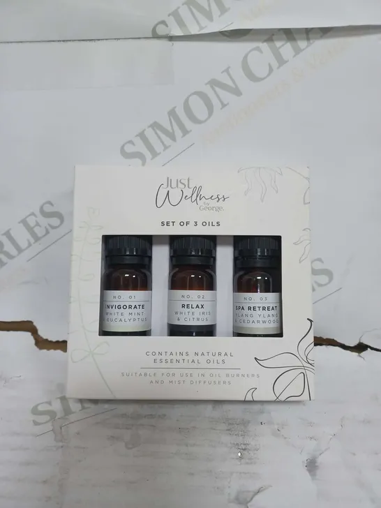 BOXED JUST WELLNESS SET OF 3 OILS FOR DIFFUSER