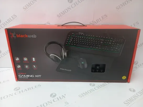 BRAND NEW BOXED BLACKWEB 4 IN 1 GAMING KIT INCLUDING KEYBOARD, MOUSE AND HEADSET