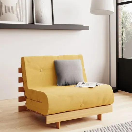 BOXED MITO FUTON BASE 76 WITH YELLOW MATTRESS SINGLE , 2 BOXES 