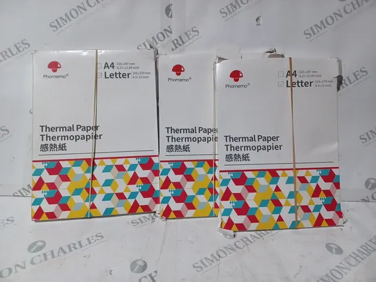 3 X PHOMEMO A4 THERMAL PAPER 