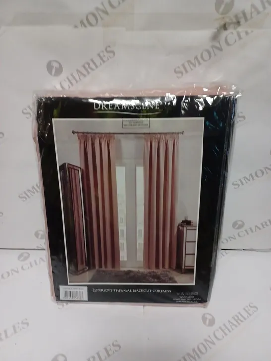 DREAMSCENE SUPER SOFT PENCIL PLEAT THERMAL BLACKOUT CURTAINS - 167 X 182CM