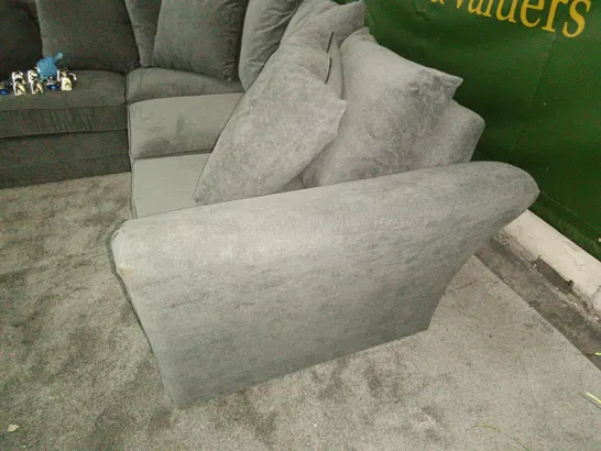 GREY FABRIC CORNER SOFA ON CHROME LEGS