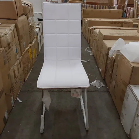 BOXED SET OF 2 DINING CHAIRS IN WHITE WITH CHROME LEGS (1 BOX)